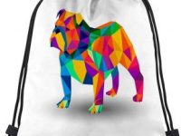 Bolsa mochila con cordones para gimansio de bulldog ingles de colores