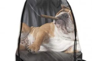 Bolso mochila con cordones gimnasio con bulldog ingles