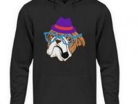 Sudadera bulldog ingles hipster con capucha