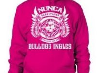 Sudadera bulldog ingles con capucha color rosa para chicas