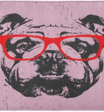 Felpudos Alfombras de bano bulldog ingles con gafas