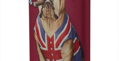 Frasco de acero para licor con english bulldog UK