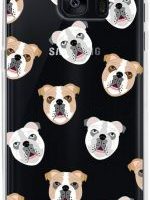 Funda negra de silicona para Samsung galxy S7 edge bulldogs