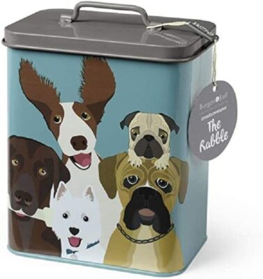 accesorios de alimentacion de bulldog ingles precio lata portatil almacenar pienso contenedor alimento perro 