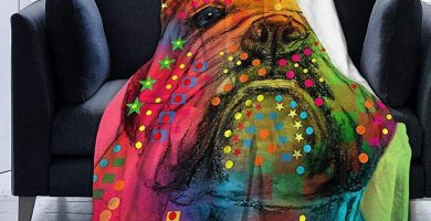Manta de microfibra ligera y suave con bulldog ingles de colores