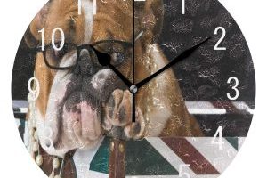 Reloj Pared acrilico Bulldog ingles Reino Unido