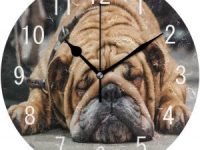 Reloj de pared de bulldog ingles acabado acrilico