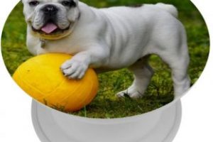 Soporte para smartphone con bulldog ingles blanco
