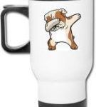 Taza de cafe con tapa bulldog ingles