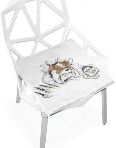 Cojin de bulldog ingles enfadado para silla