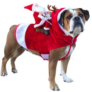 Navidad Disfraz de reno de Papa Noel para perro